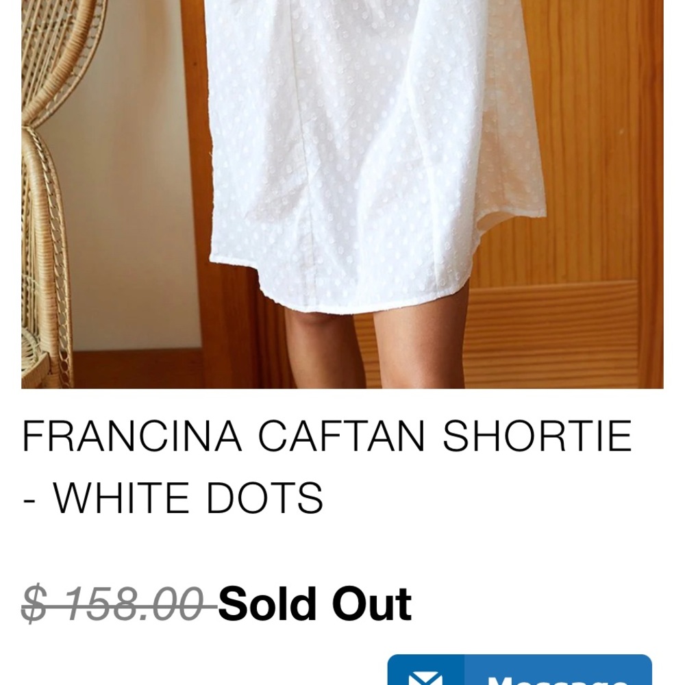EMMERSON FRY FRANCINA KAFTAN SHORTIE WHITE DOTS